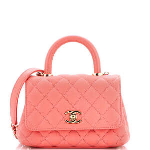Chanel Extra Mini Coco Top Handle Bag Quilted Caviar
